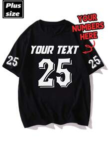 Personalized Text Custom Plus Size Men T-Shirt, Custom Text, Plus Size Men's Clothing, Loose Fit Summer Plus Size T-Shirt Customization, Upload Your Text/Birthday Wishes/Message, Holiday Custom (Birthday/Father's Day/Valentine's Day), Team/Outdoor Uniform Custom, Personalized Image Crew Neck Plus Size Short Sleeve Loose Fit Men's T-Shirt Customization, Holiday Gift, Birthday Gift, Plus Size Men's T-Shirt, T-Shirt Graphic Customization, Summer Plus Size Top