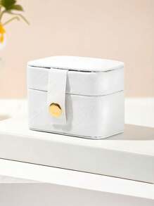 1-Piece Portable Jewelry Box, Pu Simple Leather Jewelry Box, Ring Box, Women's Small Jewelry Box, Simple Home Jewelry Storage Box, Travel Storage Box, Exquisite Mini Travel Jewelry Storage Box, Earrings, Rings, Necklaces, Portable Back-To-School Essentials, Memorable Holiday Gifts, Easter Gifts, Bridesmaid Gifts, Summer Travel Essentials, Travel Accessories, Travel Essentials, Mini Display Storage Box, Cruise Essentials, Holiday Gifts