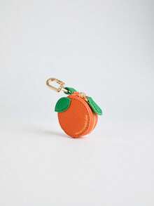 Mini portmonetka na monety z zawieszką w kształcie owocu pomarańczy, kompatybilna z Airtagiem, prezent dla dziewczyny, kobiety, portfel damski, mini portfel, portfel na monety, portfel