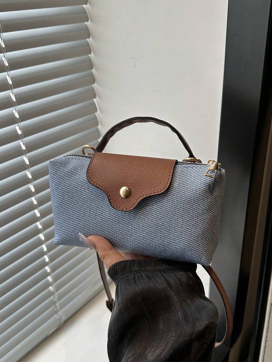 New Colorblock Mini Patchwork Shoulder Bag, Casual Crossbody Bag, Compact & Stylish Handbag