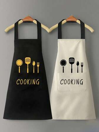 1pc Adjustable Waterproof & Oil-Proof Apron With Pocket, Suitable For Chef, Gardener, Baker, Florist, Painter, Barista,Uniforms, Kitchen Stuff [Different Production Batches May Lead To Different Styles.