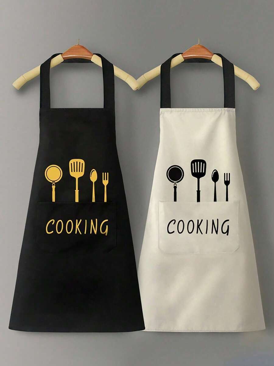 1 chiếc tạp dề điều chỉnh được, chống thấm nước và dầu mỡ, có túi, thích hợp cho đầu bếp, người làm vườn, thợ làm bánh, người bán hoa, thợ sơn, nhân viên pha chế, đồng phục, đồ dùng nhà bếp [Kiểu dáng có thể khác nhau tùy theo lô sản xuất]