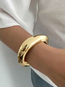 1 pieza Brazalete ancho de resina vintage bohemio exagerado, joyería unisex casual y lujosa para fiestas, idea de regalo de brazalete de metal