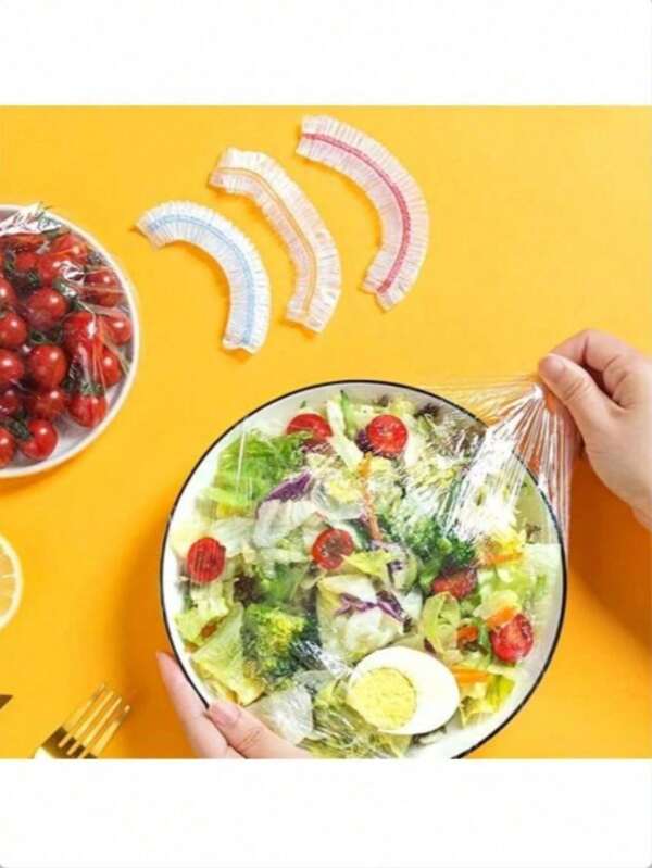 100pcs/Set Reusable Stretch Silicone Food Covers - Fit For 2-9.5 Inch Bowls & Plates, Perfect For Leftovers & Meals, Keep Food Fresh, Ideal For Kitchen, Party, Barbecue