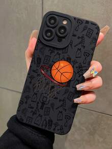 1 pieza Funda de teléfono suave y a prueba de golpes con diseño de ojo de baloncesto negro compatible con iPhone 17 Pro Max/17/17 Pro/16 Pro Max/16/16 Pro/15 Pro Max/15 Pro/15/14 Pro Max/14 Pro/14/13 Pro 13/12 Pro/12/11, 13 Pro Max/XR, Galaxy S25/A15/A14/A50/A53/S23/S24/S21 FE/S23 Ultra/S24 Ultra/A33, adecuado como regalo de cumpleaños, novia, novio o uso personal