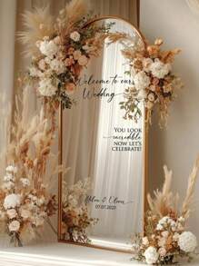 1pc Personalized Sticker For Wedding/Conference Gift/Birthday/Anniversary, Mirror Decorative Sticker, DIY Gift, Handwritten, Wedding Sticker, Gift Sticker. Custom Holographic Name Sticker For Glass, Cup, Roller, Balloon, Etc. Calligraphy Sticker, Glass Name, Gift Box Decor, Custom Glitter Text Label,Back To School Fashion,Xmas Decoration, Autumn Home Refresh