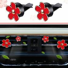 Local Delivery-10 Pcs Leather Steering Wheel Cover Set For Women 14.5-15 Inch Car Accessories With Seat Belt Shoulder Pad Seatbelt Cover Cup Holder Start Button Ring Sticker Air Vent Clip,Steering Wheel Cover - Đỏ - Xem 6
