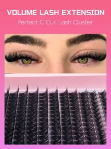 240/216/192 Pieces / Package Of Curly Salon-Style C-Shaped Cluster False Lashes, Natural And Dramatic Individual Lashes For DIY Use