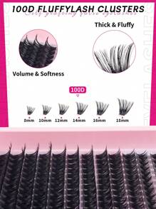 240/216/192 Pieces / Package Of Curly Salon-Style C-Shaped Cluster False Lashes, Natural And Dramatic Individual Lashes For DIY Use