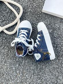 OPOEE أحذية رياضية سوداء قماش للأطفال، أحذية كانفاس منتصفة أعلى، طراز كوري بسيط للبنين والبنات، ربيع/خريف، أحذية رياضية كاجوال منخفضة أعلى بنمط ربطة، أحذية رياضية كاجوال كانفاس كلاسيكية منخفضة الأعلى للتزلج