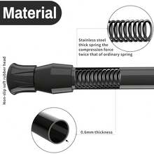 New 6Pcs Tension Rod Tier Window Short Curtain Rod,15.7 To 28inch,Black,All Short Expandable Spring Loaded Curtain Tension Rods For Cboard,,All Window - Black 15.7 - 28- 6 Pack - View 3