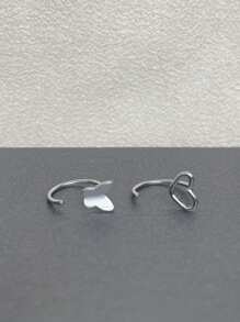 2 Stücke Edelstahl Nasenringe/Lippen-Ringe mit Herzform und Schmetterling, goldener Schmuck für Damen, Sommer Schmuck