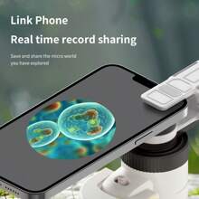 1 szt. Dziecięcy przenośny mikroskop 60X-200X Zestaw do eksperymentów naukowych, zabawka edukacyjna dla chłopców i dziewcząt, prezent dla uczniów szkół podstawowych