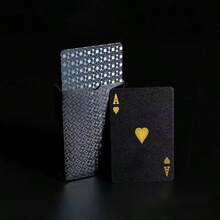 1pc 54 Black Gold Card Game Set PVC Waterproof Multiplayer Card Set Magic Bag Wedding Party Birthday Festival Table Games Gifts Entertainment Chess & Card Collection - Multicolor - View 3