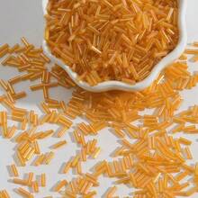 30 克（约 700 颗）玻璃喇叭珠 14 种颜色喇叭珠 2x7 毫米玻璃管珠透明管种子珠喇叭隔珠适用于耳环手链项链珠宝 DIY 工艺制作