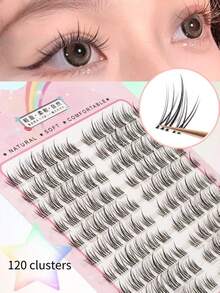 10 件/套太阳花风格假睫毛，D 型卷曲仿貂皮睫毛，天然俄罗斯单根睫毛，适合在家 DIY 化妆，猫眼效果，打造迷人双眸
