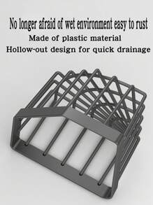 1 Pezzo Organizer per lavandino, porta sapone, tappo dello scarico, portaspugna, cestino portaoggetti multifunzione anti-ruggine, mensola da parete per cucina e bagno, colore nero/grigio
