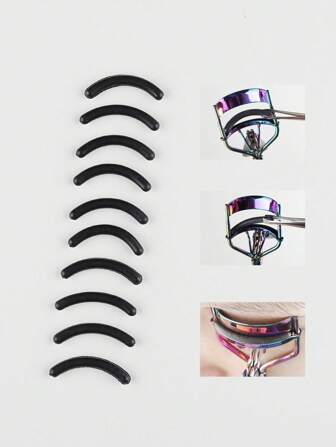 10pcs Black Eyelash Curler Rubber Refill, Essential Useful Accessory