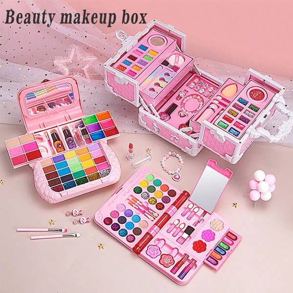 1pc Children's Role Play Makeup Set, Girls Princess Handbag Makeup Box, Lipstick & Eyeshadow Gift Set For Girl Birthday