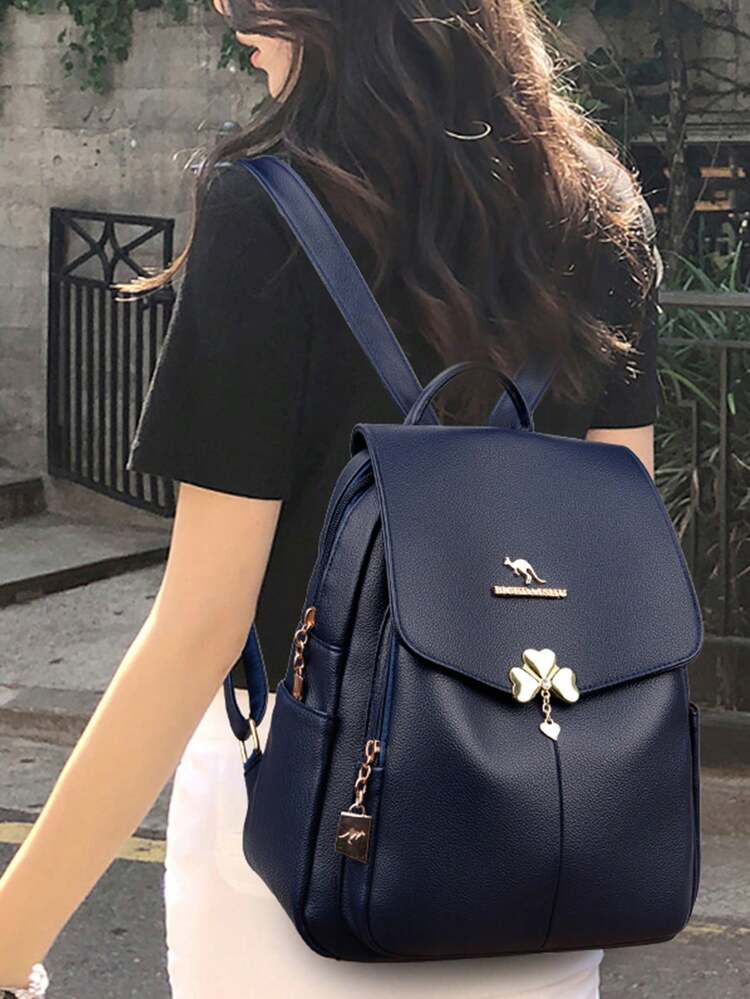 Anti-Theft PU Leather Backpack, Women display picture 3