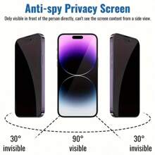 3pcs Privacy Screen Protector IPhone Protective Film Compatible With Iphone 16 Promax/16/15/14/13/12/11/7/8/6 Privacy Protection Birthday Gift, Family, Friends Tempered Glass, Anti-Peep, Mobile Screen Protector, Mobile Phone Accessories