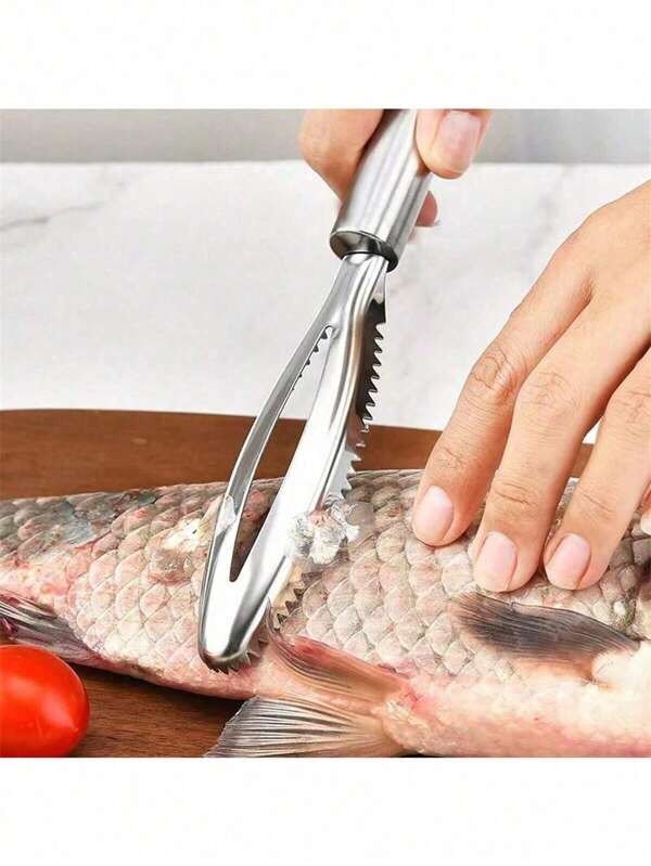 1pc Stainless Steel Fish Scaler, Manual Fish Scale Remover Tool, Kitchen Gadget