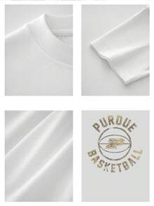 Vintage Men's TShirt With Purdue Basketball Distressed Graphic Print Tee, Perfect For Game Day, Ideal For Purdue Fans And Is A Great Gift Choice - trắng - Xem 4