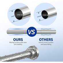 New Shower Curtain Rod, 1" Diameter Heavy Duty Tension Shower Rod, Non Slip Adjustable 28-46 Inch No Drilling Shower Curtain Rods Spring Tension For Bathroom, Shower Stall, No Rust, Sier - 說28-46英寸 - 查看 6