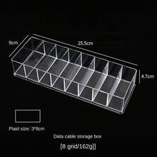 1pc Clear Plastic Drawer Storage Box, Desk Organizer With Multiple Compartments For Women Storage Organizer Travel Essentials Gift - Clear - View 8