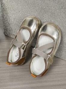 2025 Spring/Summer Comfortable Sports Shoes, Girls Magic Strap Mary Jane Flats, Girls Fashion Versatile Ballet Shoes - 金色 - 查看 6