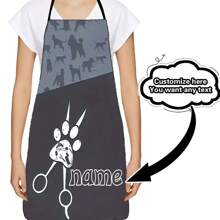 Customized Text/Name, [Creative Beauty Apron] Adjustable Polyester Beauty Apron | Designed For Professional Gardeners And Beauty Therapists With Creative Paw Print Design