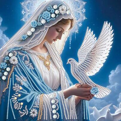 1 件 5D DIY 钻石画套装 - 全圆形钻石亚克力钻石设计家居装饰工艺套装，30.0 X 30.0 厘米画布