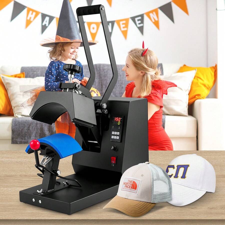 Hat Heat Press, 4-In-1 Cap Heat Press Machine, 6 X 3in Clamshell Sublimation Transfer, LCD Digital Timer Temperature Control With 4pcs Curved Heating Elements (6x3/6.7x2.7/6.7x2.7/8.1x3.5) - Xem 1
