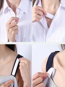 36pcs/Pack Plus Size Double-Sided Tapes For Women, Invisible Bra Nipple Covers, Strong Transparent Fabric, Anti-Slip Collar Fashion Tape - White Large Size 36pcs - View 6