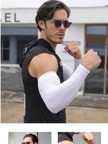 1 Pair Plus Size Ice Silk Arm Sleeves, Summer Outdoor Cycling Sun Protection UV Arm Cover Sleeves