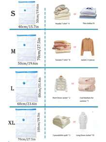 9/1pc Travel Vacuum Storage Bags, Large Capacity Reusable Compression Packing Cubes, Foldable Organizer Bags For Clothes, Bedding, Quilt, Space Saving, Waterproof Material, Suitable For Bedroom, Closet, Bathroom