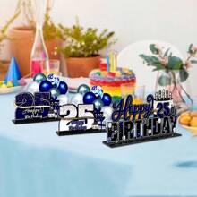 1 set Acrilico Decorazione da tavolo per il 18° compleanno, blu - Brindisi per il regalo del 18° compleanno, decorazioni con targa con slogan per la cerimonia dei 18 anni (disponibili altri numeri)