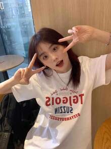 Women's 200g Pure Cotton Short-Sleeved T-Shirt - 白色 - 查看 3