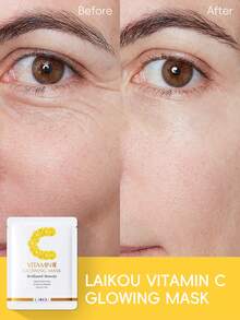 LAIKOU 20片莱寇维生素C亮白保湿面膜，25克保湿面膜，深层修护，适合所有肤质，女士及女孩礼物，SPA妆容 - 維c面膜 - 查看 3