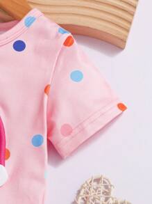 Infant Girls' Cute Cloud Print T-Shirt And Shorts 2-Piece Casual Outfit, Spring/Summer