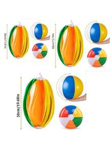 1/3/5/9/10个装沙滩球,夏季充气六色彩虹泳池水上派对装饰,适用于草坪、沙滩、沙滩团队游戏、礼品、派对用品、沙滩必备品、泳池游戏、游泳游戏、充气游戏 - 彩色 - 查看 11