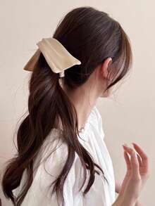 1 件兔耳蝴蝶结香蕉发夹 - 优雅风格垂直马尾发夹 - 彩色 - 查看 4