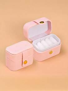 1-Piece Portable Jewelry Box, Pu Simple Leather Jewelry Box, Ring Box, Women's Small Jewelry Box, Simple Home Jewelry Storage Box, Travel Storage Box, Exquisite Mini Travel Jewelry Storage Box, Earrings, Rings, Necklaces, Portable Back-To-School Essentials, Memorable Holiday Gifts, Easter Gifts, Bridesmaid Gifts, Summer Travel Essentials, Travel Accessories, Travel Essentials, Mini Display Storage Box, Cruise Essentials, Holiday Gifts