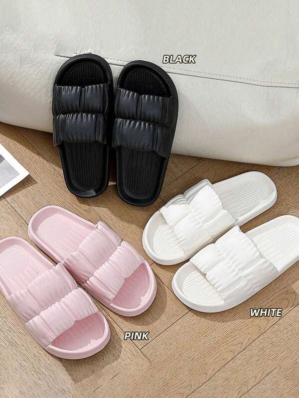 1-Pack Women's Platform Non-Slip Easy To Clean EVA Sandals - Casual Solid Color All-Season Sandals For Bathroom, Beach And Indoor Use