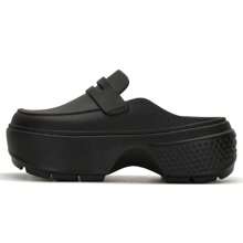 Crocs Zapatos con agujeros "Casa de nieve" tipo mocasín unisex, zapatos deportivos minimalistas negros para playa, cómodos para uso en interiores/exteriores, estilo n.º 209937-060