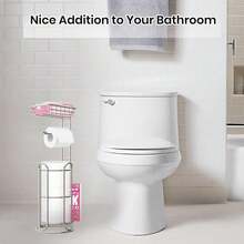New Mega Roll Toilet Paper Holder Stainls Steel Bathroom Tissue Holder Stand TP Dispenser  Phone/Wipe Shelf & Magazine Rack  Standing-Chrome - D-chrome 24 彈匣架 - 查看 4