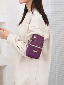 Women's Casual Sports Outdoor Phone Pouch Wristlet Arm Band Multi-Layer Solid Color Coin Wallet Crossbody Bag Wallet Shoulder Bag Women's Wallet And Purse Bag Ladies' Handbag For Women Wallet Purse Wallet - Black - View 10