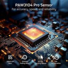 Tri-Mode Wireless Gaming Mouse, 79g Ultra-Light Honeycomb Ergonomic Gaming Mouse, PAW3104 Sensor, 6-Level DPI 4800, 6 Programmable Buttons, Pro Software - trắng - Xem 3