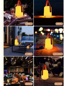 1 件太阳能可充电氛围灯，户外夜市照明灯泡适用于室内或室外庭院、灯、复古露营灯 - 多款 - 查看 6