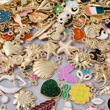 WGRXIRANYKM 20/50/100/150pcs Random Mix Fashion Alloy Bulk Enamel Heart Shape Fruit Charm DIY Pendant For Bracelet Ear Jewelry Necklace Women Jewelry Making Accessories Jewelry Supplies Daily Dating Charm Pendant - Multicolor - View 3
